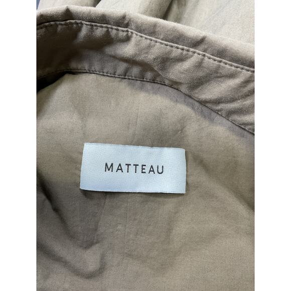 Matteau Mini Shirt Green Cotton Dress Size 1 - Picture 4 of 5